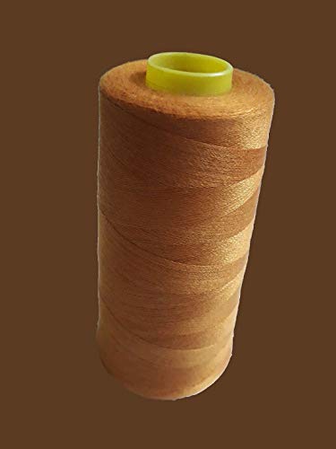 Image of Ace International Exports 3000 m Overlock Polyester Sewing Thread Set Box Yarn Spool Cone, Golden - Pack of 10 Spools