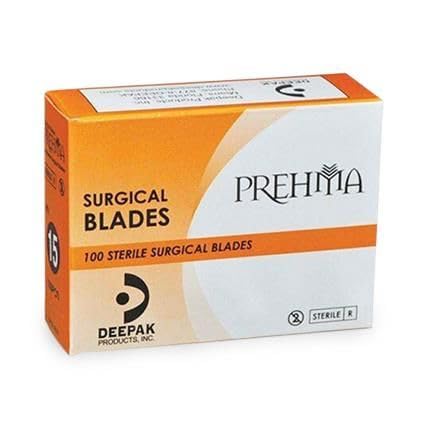Prehma #11 Sterile Carbon Steel Surgical Scalpel Blade, Single Use, Box of 100