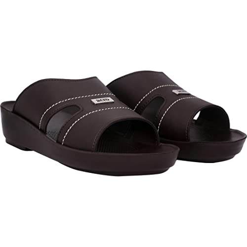Aerosoft Men Slippers and Flip Flops for Men Casual PU MA 8350 Brown EU 44