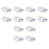 Really Useful Box 1.75 Liters Storage Container w/Snap Lid and Clip Lock Handle for Lidded Home and Item Storage Bins, 12 Pack, Clear
