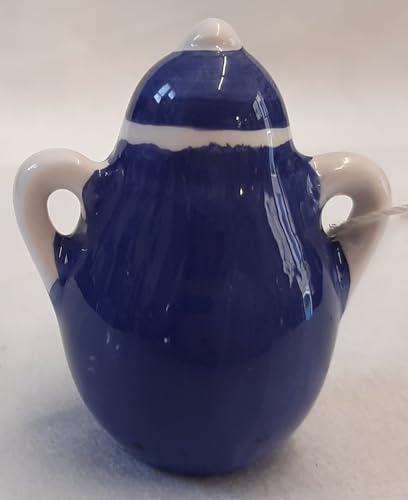Generico Lattiera in Ceramica Miniatura, Blu e Bianca, Stile Vintage