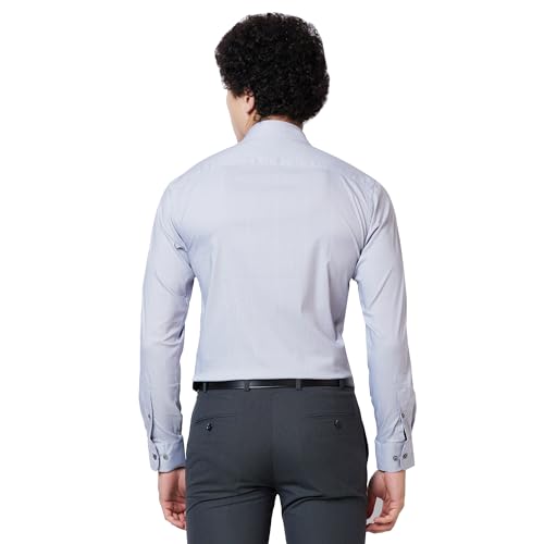 Image of Park Avenue Men's Cotton Blend Checks Pattern Slim Fit Semi Cutaway Collar Full Sleeve Formal Shirt