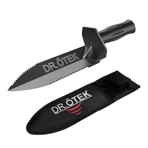 DR.ÖTEK Metal Detector Shovel for Digging, Heavy Duty Double Serrated digging tool with Carry Sheath, Digger Trowel for Gardening, Camping, Landscaping, Treasure Hunting