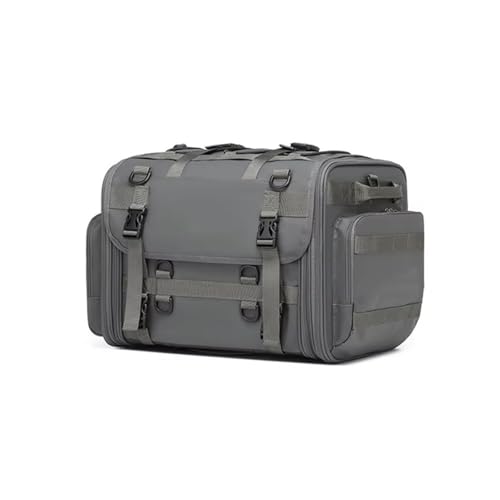 Sacoche arrière de moto étanche 40L-60L extensible grise pour voyage