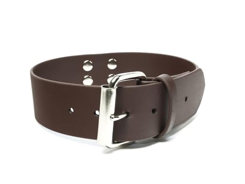 Mystique® Biothane Schweisshalsband 38mm braun 55-65cm
