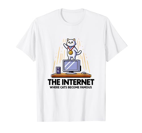 Internet donde los gatos se vuelven famosos en línea Web Geek Camiseta