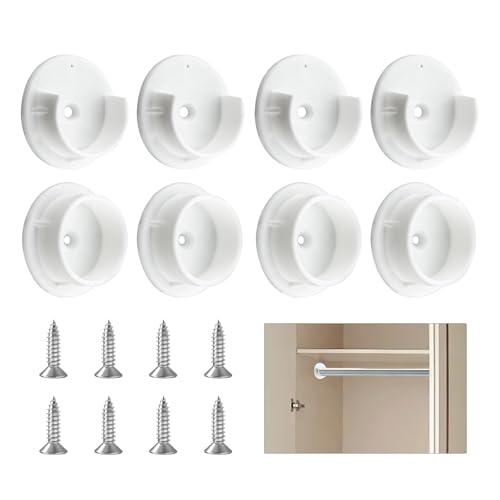HOME MASTER HARDWARE Lot de 4 douilles de tringle de placard en plastique, supports de tringle de placard de 3,5 cm, support de douille ouvert en forme de U, support de penderie, support d'extrémité
