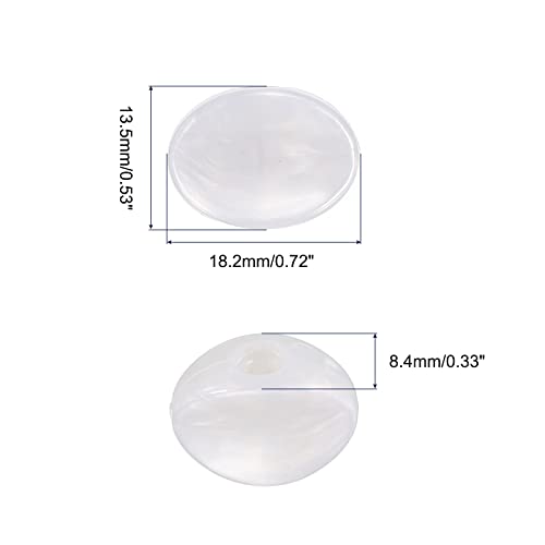 PATIKIL Guitar Tuning Peg Button Machine Head Oval and Concave Acrylic Buttons White for Electric/Folk/Acoustic Guitars with 6 Screws 12 Ferrules - Image 2