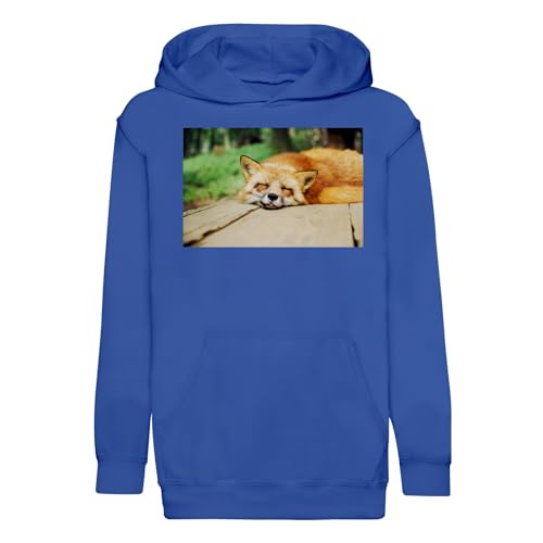 Sweat à capuche enfant renard endormis mignon sweat-shirt faune sauvage et forêt