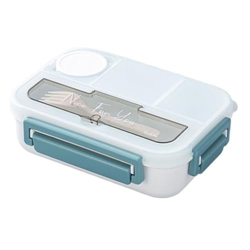 PACHHK Lonchera Bento con cubiertos, 4 compartimentos, a prueba de fugas, apta para microondas y lavavajillas para adultos y estudiantes A