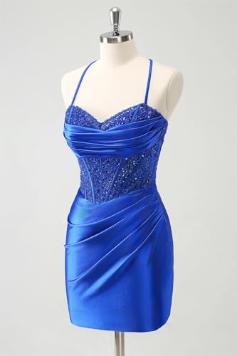 Silk Satin Homecoming Dresses for Teens Spaghetti Straps Cocktail Party Dress3