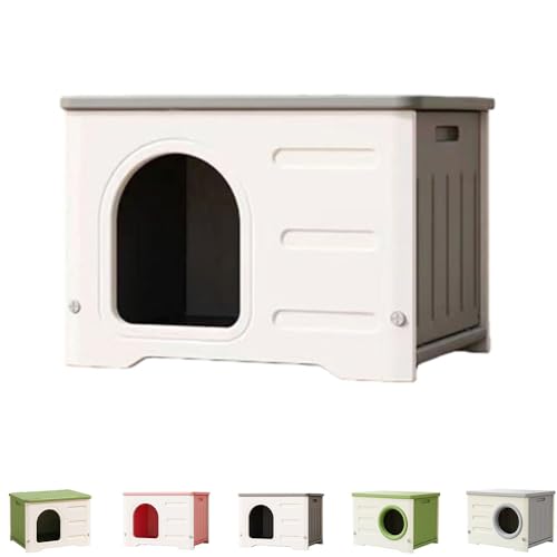 EHHE外猫ハウス ペットハウス 防水 屋外用キャットベッド オールシーズン対応、環境に優しい、無毒無臭 取り外し可能なデザインの猫屋、日差しと雨を防ぐ (アーチ型アーク - グレー)