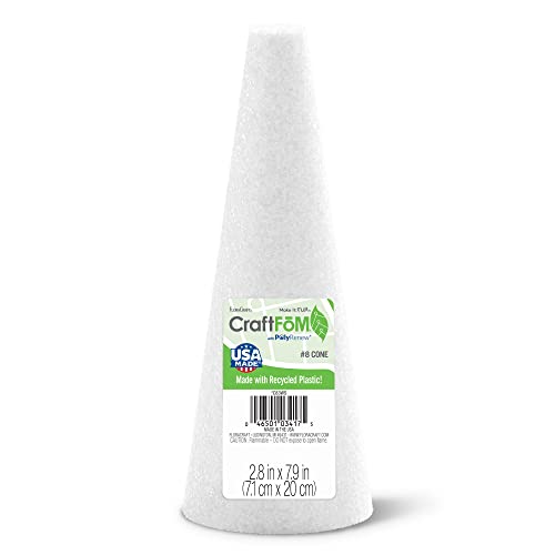 FloraCraft CraftFōM Cone 2.8 Inches x 7.9 Inches White