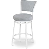 FLYZC 360° Swivel Bar Stools with Back 25' for Kitchen Counter, Grey & White