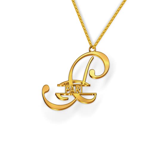 Image of Pari Cursive Gold & Silver Name Pendant Necklace, Best Jewelry Gift for Girls.