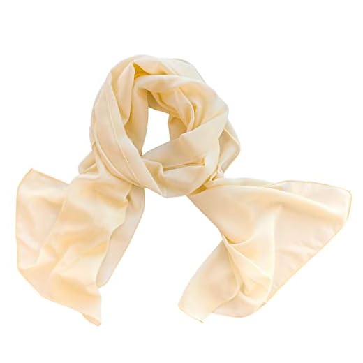 Dolce Abbraccio Damen Schal Stola Halstuch Tuch aus Chiffon für Frühling Sommer Ganzjährig Champagner Creme
