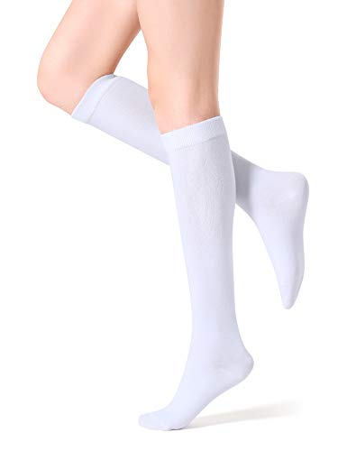 FITRELL Women's Knee High Socks Outdoor Sport Athletic Socks Casual Stripe Tube Socks 1-4 Pack4