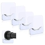 Prebene Adhesive Shower Curtain Rod Holder, 4Pcs Transparent Shower Rod Tension Holder, No Drilling...