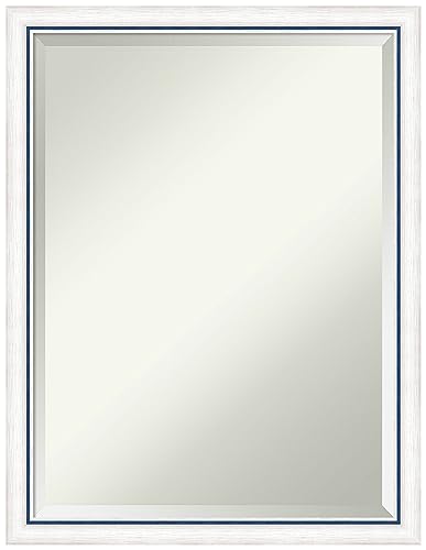 Amanti Art White Bathroom Mirror for Over Sink, 26x20 Vanity Wall Mirror
