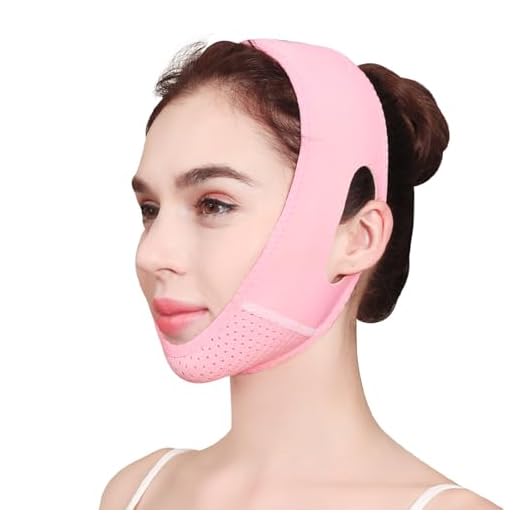 Máscara Lifting Facial Reutilizable, Reductor de Papada y Definidor de Mandíbula, Cinturón Ajustable para Afinar el Rostro y Estilizar la Línea de la Mandíbula, Efecto V-Line y Reducción de Papada