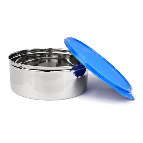 Image of SignoraWare Stainless Steel Jumbo Khakra Box /Container | Airtight & Leakproof | Compact & Stylish Design for Kitchen & Travel Use | Ideal for Khakhra, Snacks & Dry Fruits (3.6 LTR | TBlue)