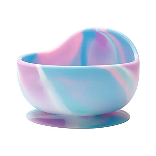 Baby Silikon Saugnapf und Löffelset, Baby Breischale mit Saugnapf, rutschfest Kinderteller für Babynahrung, Baby Füttern Silikon Anti-Drop-Geschirr Entwöhnung Saugnapf, Mini Tragbarer Saugnapf Cover