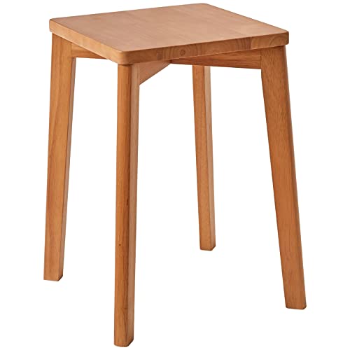 IBUYKE Taburete Redondo de Madera, taburetes de Bar Sólido Antideslizante Silla apilable de Madera doblada Taburetes apilables Cocina Oficina Silla de Fiesta, Color de Madera de Cereza RF 1502