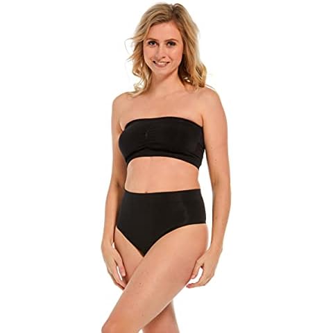 MAGIC Bodyfashion Women's Bandeau Bra Strapless Wire Free Seamless, Black, XL Cover