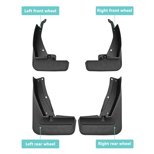 Image of Mud Flaps Compatible with 2024 VW Tiguan R-Line Accessories 2018-2023 All Weather Fender Guard Mudguards Sediment Protection No Need to Drill Holes