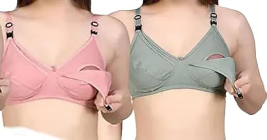 Maternity Nursing Bra Cotton for Women Soft Comfortable Feeding Bra with Easy Clip Down Cups