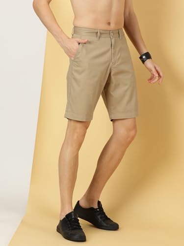 Image of Thomas Scott Men's | Solid | Chino Shorts | Regular Fit | Cotton Elastane | Above Knee | Casual Short