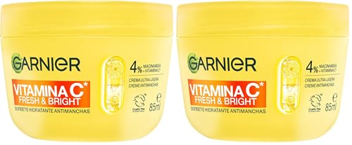 Miniatura 7 de Garnier Vitamin C Fresh & Bright Sorbete Hidratante Antimanchas Crema - 4% [Niacinamida + Vitamina C*] - Cruelty Free International y vegana 85ML (Paquete de 2)