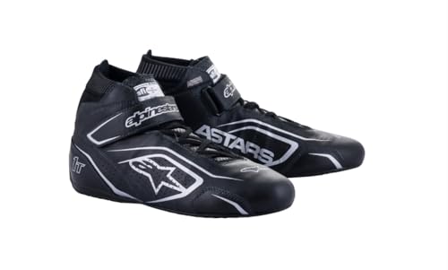 Alpinestars TECH-1 T V2 SHOES US, Black/Silver, 7.5 Women/7.5 Men