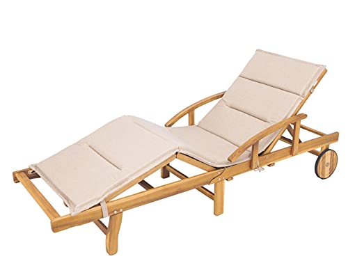 Liegenauflage, Auflage für Gartenliege 185 x 56 x 4 cm, Auflagen für Deckchair, Polsterauflage für Sonnenliege, Kissen für Liegestuhl - Beige Cover