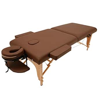 低反発 折りたたみ マッサージベッド (全2種) 木製・有孔 チョコレート 長さ185×幅70×高さ53～85cm [ 折りたたみベッド ポータブルベッド 整体ベッド マッサージ台 施術ベッド 施術台 エステベッド マッサージ 整体 ベッド ]