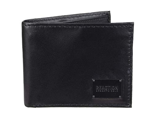 Kenneth Cole REACTION Men's RFID Blocking Security Passcase Bifold Wallet, black casual, One