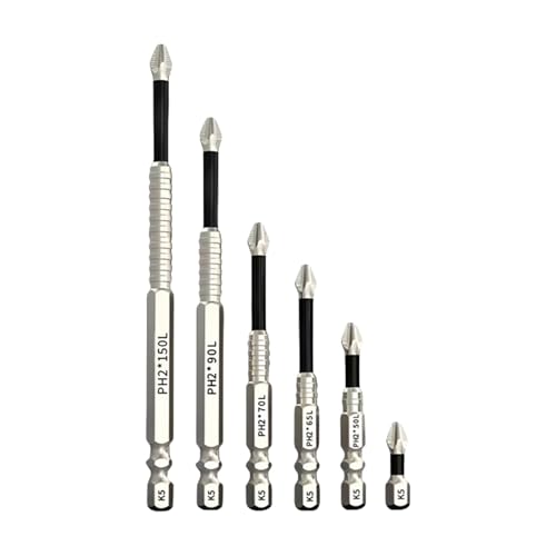 Broca de destornillador de impacto, 6 piezas, diseño de sujeción de tornillos, accesorios profesionales para destornillador eléctrico manual, kit de taladro de destornillador