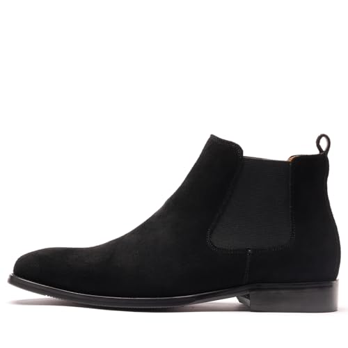 Image of Chelsea Boots Men Genuine Leather,Non-Slip, Plain Toe, Casual and Comfortable