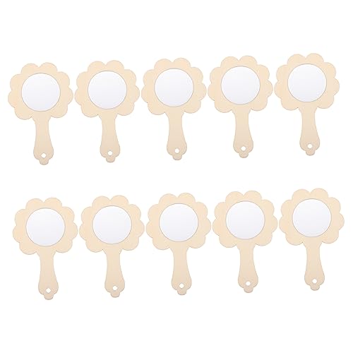 Ipetboom DIY Wooden Mirrors 10pcs Boys and Girls Mirror for Crafts Unfinished for