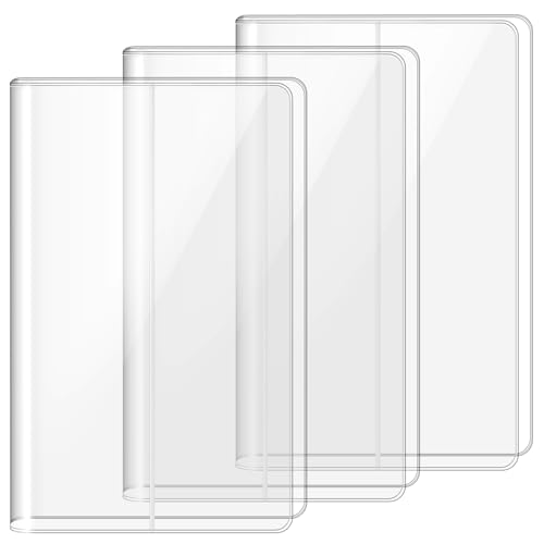 Fullhawl 3 Pack A5 Clear Cover Transparent A5 Size 13 x 8.74 Inches Jelly Notebook Cover, Fits for Journal Weeks Planners and Books Measuring About 8.3 x 5.8 Inches
