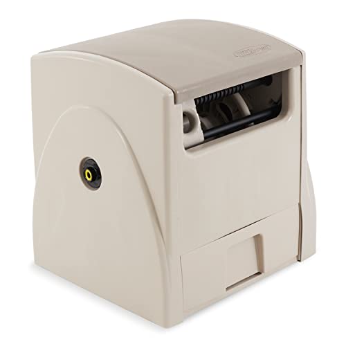 Suncast Automatic Rewind Garden Hose Reel, 100 ft. 5/8 in. Vinyl Hose Holder, Light Taupe - Image 7