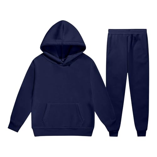 Generisch 2026 Bambini Bambino Ragazzi Ragazzi Ragazze Manica Lunga Solido Caldo Con Cappuccio Maglione Pantaloni Pantaloni Per Bambini Abiti Tuta Ragazze Abbigliamento 86, Blu marino, 3-4 Anni