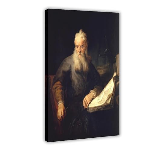 Impression sur toile Rembrandt pour habiller un mur vide avec un cadre à suspendre