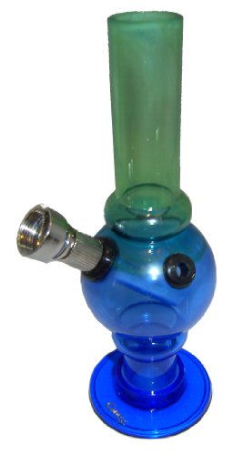 Acryl Bong, 16 cm Höhe, inkl. Hanfblatt-Anhänger