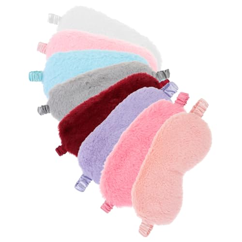 ERINGOGO 8個 遮光睡眠眼罩 軽量通気性アイマスク 伸縮バンド付き 旅行 昼寝用 快眠サポート 目の疲れ軽減 深い眠り促進 家族や友人への贈り