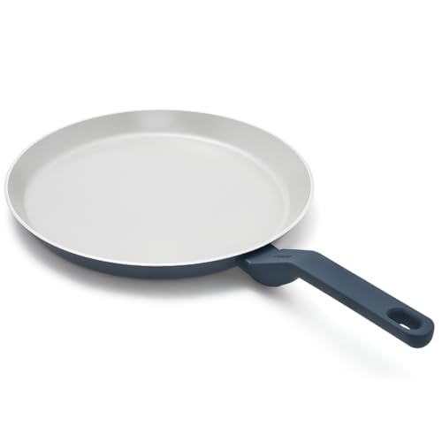 Image of Ember Cookware Arcilla Ceramic Non Stick Tawa 28cm | Non Toxic Roti & Chapati Pan | ISI Certified | Ceramic Cooking Tawa | PFAS & PTFE Free | 5-Year Warranty | Blue
