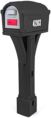 Simplay3 Classic Plastic Residential Mailbox & Post Mount Combo Kit with 2 Access Doors - Black