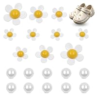 Flower Croc Charms, 20 PCS Crocs Charms Flower Pearl Cute Shoe Decorations for Girls Adults for Clogs (10 Flowers 10 Pearl)