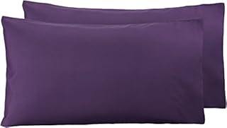 Amazon Basics Microfiber Pillowcases, Plum  Set of Two
