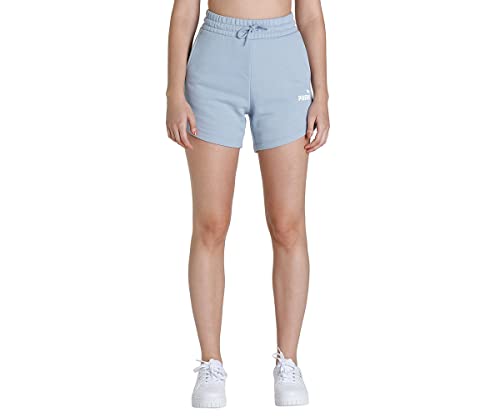 Image of Puma Women's ESS High Waist Shorts | Comfortable Cotton-Blend High Waist Knitted Shorts for Women | Ribbed Waistband | Ideal for Gym, Travel & Everyday Wear